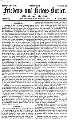 Nürnberger Friedens- und Kriegs-Kurier Sonntag 1. März 1857