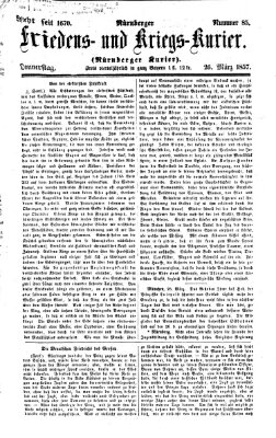 Nürnberger Friedens- und Kriegs-Kurier Donnerstag 26. März 1857