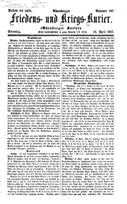 Nürnberger Friedens- und Kriegs-Kurier Sonntag 19. April 1857