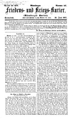 Nürnberger Friedens- und Kriegs-Kurier Samstag 20. Juni 1857