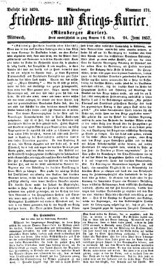 Nürnberger Friedens- und Kriegs-Kurier Mittwoch 24. Juni 1857