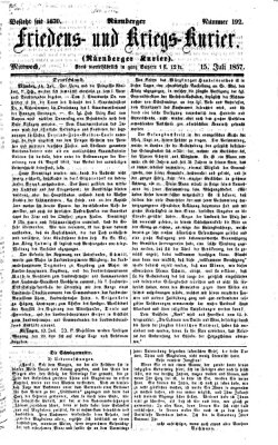 Nürnberger Friedens- und Kriegs-Kurier Mittwoch 15. Juli 1857