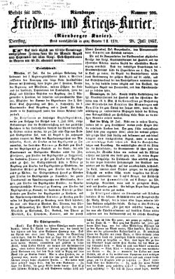 Nürnberger Friedens- und Kriegs-Kurier Dienstag 28. Juli 1857