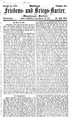 Nürnberger Friedens- und Kriegs-Kurier Donnerstag 30. Juli 1857