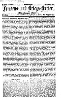 Nürnberger Friedens- und Kriegs-Kurier Dienstag 11. August 1857