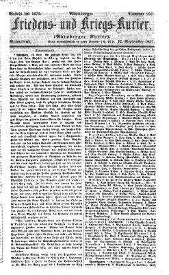 Nürnberger Friedens- und Kriegs-Kurier Samstag 12. September 1857