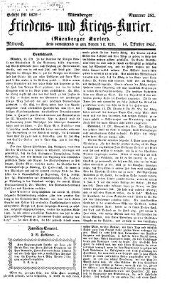 Nürnberger Friedens- und Kriegs-Kurier Mittwoch 14. Oktober 1857