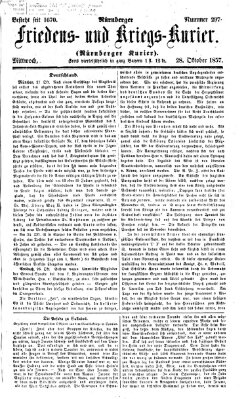 Nürnberger Friedens- und Kriegs-Kurier Mittwoch 28. Oktober 1857