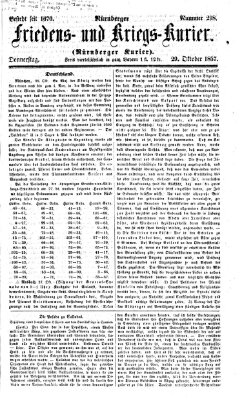 Nürnberger Friedens- und Kriegs-Kurier Donnerstag 29. Oktober 1857