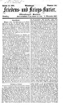 Nürnberger Friedens- und Kriegs-Kurier Dienstag 3. November 1857