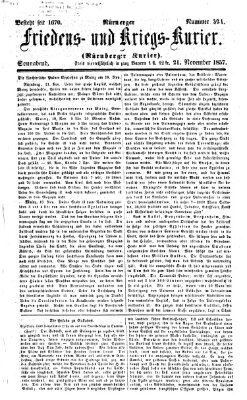 Nürnberger Friedens- und Kriegs-Kurier Samstag 21. November 1857