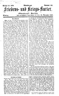 Nürnberger Friedens- und Kriegs-Kurier Montag 23. November 1857