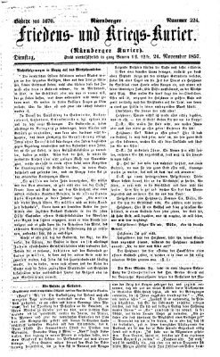 Nürnberger Friedens- und Kriegs-Kurier Dienstag 24. November 1857