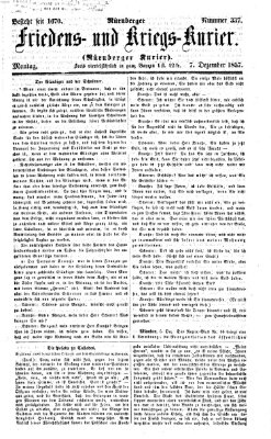 Nürnberger Friedens- und Kriegs-Kurier Montag 7. Dezember 1857