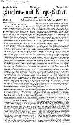 Nürnberger Friedens- und Kriegs-Kurier Mittwoch 9. Dezember 1857