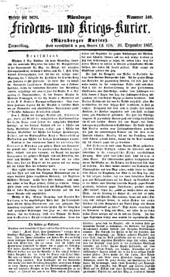 Nürnberger Friedens- und Kriegs-Kurier Donnerstag 10. Dezember 1857