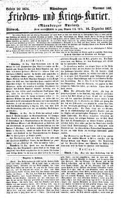 Nürnberger Friedens- und Kriegs-Kurier Mittwoch 16. Dezember 1857