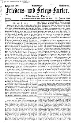 Nürnberger Friedens- und Kriegs-Kurier Freitag 22. Januar 1858