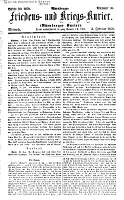 Nürnberger Friedens- und Kriegs-Kurier Mittwoch 3. Februar 1858