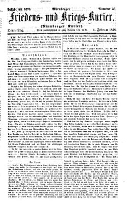 Nürnberger Friedens- und Kriegs-Kurier Donnerstag 4. Februar 1858