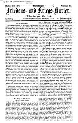 Nürnberger Friedens- und Kriegs-Kurier Dienstag 9. Februar 1858