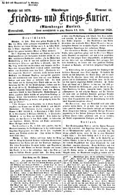 Nürnberger Friedens- und Kriegs-Kurier Samstag 13. Februar 1858