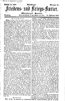 Nürnberger Friedens- und Kriegs-Kurier Sonntag 14. Februar 1858