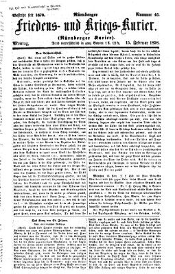 Nürnberger Friedens- und Kriegs-Kurier Montag 15. Februar 1858