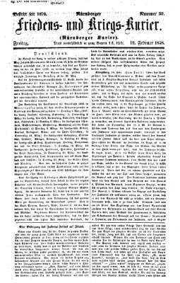 Nürnberger Friedens- und Kriegs-Kurier Freitag 19. Februar 1858