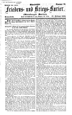 Nürnberger Friedens- und Kriegs-Kurier Samstag 27. Februar 1858