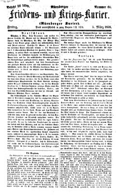 Nürnberger Friedens- und Kriegs-Kurier Freitag 5. März 1858