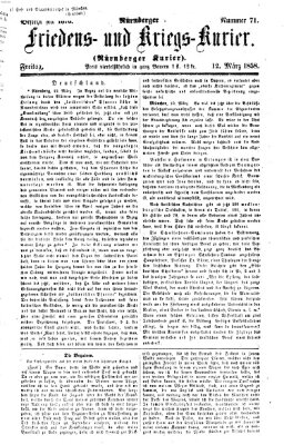 Nürnberger Friedens- und Kriegs-Kurier Freitag 12. März 1858