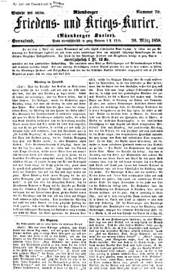 Nürnberger Friedens- und Kriegs-Kurier Samstag 20. März 1858