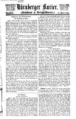 Nürnberger Kurier (Nürnberger Friedens- und Kriegs-Kurier) Mittwoch 14. April 1858