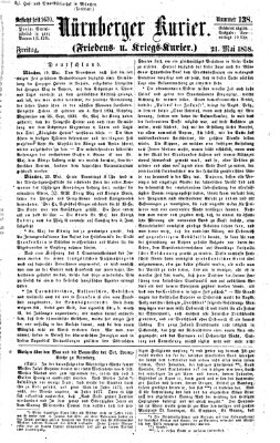 Nürnberger Kurier (Nürnberger Friedens- und Kriegs-Kurier) Freitag 21. Mai 1858