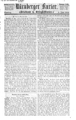 Nürnberger Kurier (Nürnberger Friedens- und Kriegs-Kurier) Dienstag 1. Juni 1858