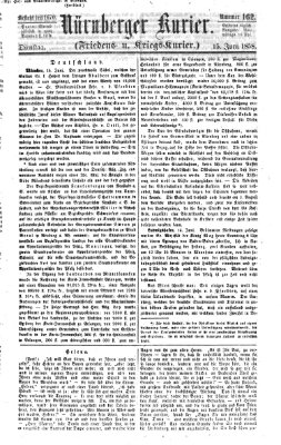 Nürnberger Kurier (Nürnberger Friedens- und Kriegs-Kurier) Dienstag 15. Juni 1858