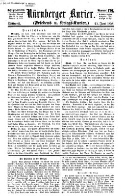 Nürnberger Kurier (Nürnberger Friedens- und Kriegs-Kurier) Mittwoch 23. Juni 1858