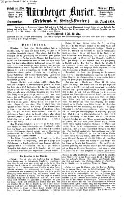 Nürnberger Kurier (Nürnberger Friedens- und Kriegs-Kurier) Donnerstag 24. Juni 1858