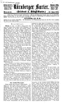 Nürnberger Kurier (Nürnberger Friedens- und Kriegs-Kurier) Samstag 26. Juni 1858