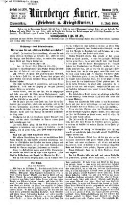 Nürnberger Kurier (Nürnberger Friedens- und Kriegs-Kurier) Donnerstag 1. Juli 1858