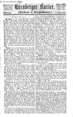 Nürnberger Kurier (Nürnberger Friedens- und Kriegs-Kurier) Mittwoch 14. Juli 1858