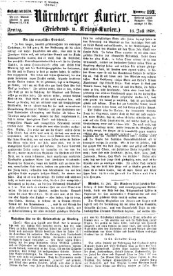 Nürnberger Kurier (Nürnberger Friedens- und Kriegs-Kurier) Freitag 16. Juli 1858