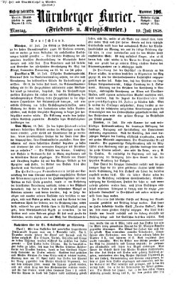 Nürnberger Kurier (Nürnberger Friedens- und Kriegs-Kurier) Montag 19. Juli 1858