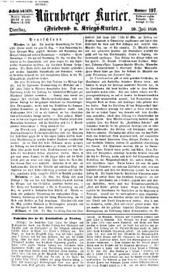 Nürnberger Kurier (Nürnberger Friedens- und Kriegs-Kurier) Dienstag 20. Juli 1858