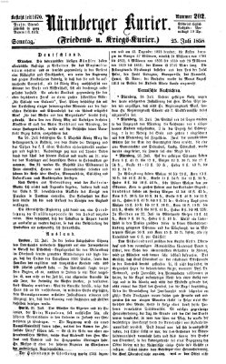 Nürnberger Kurier (Nürnberger Friedens- und Kriegs-Kurier) Sonntag 25. Juli 1858