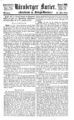 Nürnberger Kurier (Nürnberger Friedens- und Kriegs-Kurier) Montag 26. Juli 1858