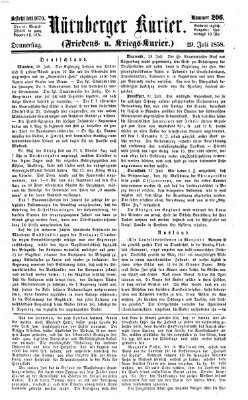 Nürnberger Kurier (Nürnberger Friedens- und Kriegs-Kurier) Donnerstag 29. Juli 1858