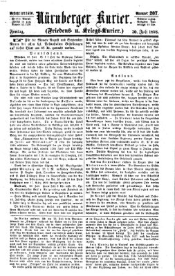 Nürnberger Kurier (Nürnberger Friedens- und Kriegs-Kurier) Freitag 30. Juli 1858