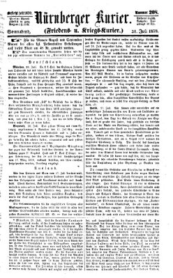 Nürnberger Kurier (Nürnberger Friedens- und Kriegs-Kurier) Samstag 31. Juli 1858